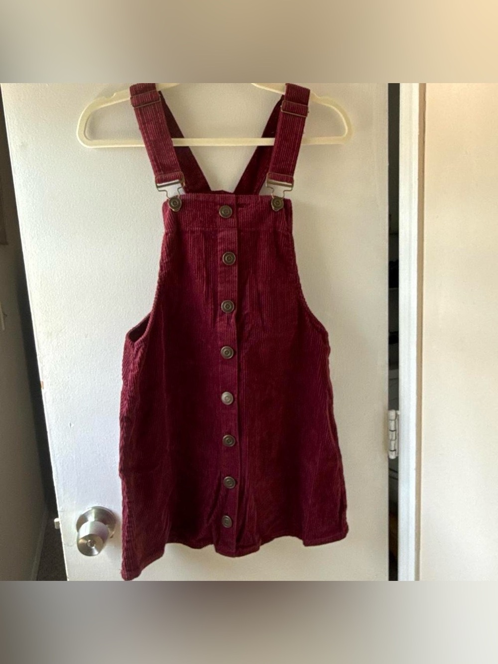 Rue21 Girls Corduroy Button-Front Pinafore Dress - Maroon